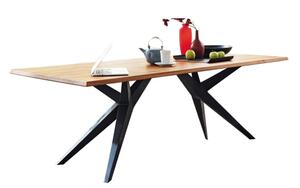 Design-Tisch Tamina in Charaktereiche massiv/Eisen schwarz