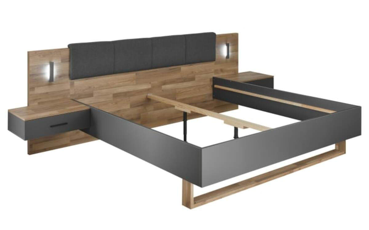 Bild 2 von Livin - Bett Rivoli 494 in Montana Oak, graphit, 180 x 200 cm