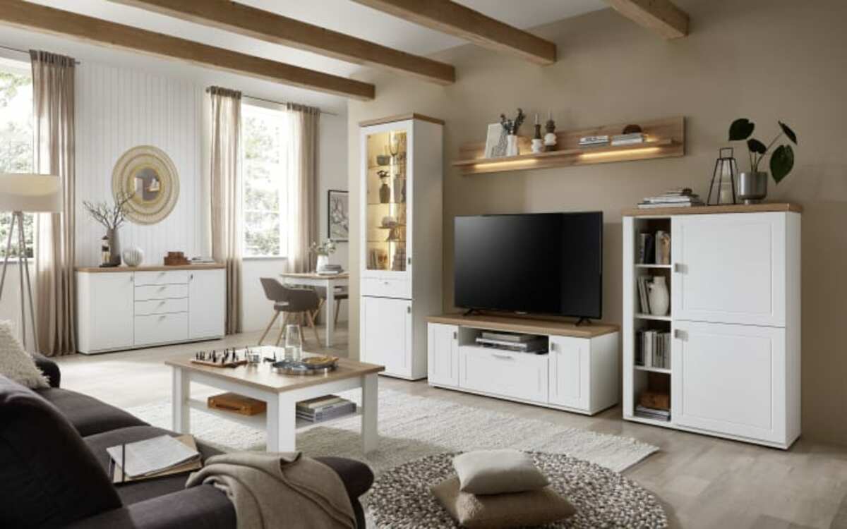 Bild 4 von Vito - Wohnwand Idamo, Tonweiss matt, Alteiche Nachbildung