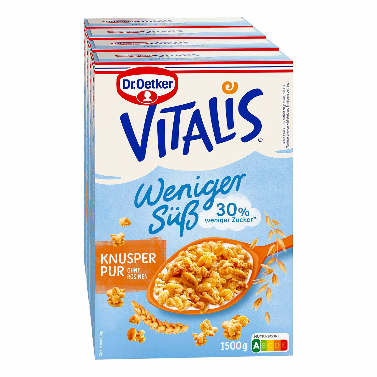 Bild 1 von Dr. Oetker Vitalis weniger süß Knusper Pur 1,5 kg, 4er Pack