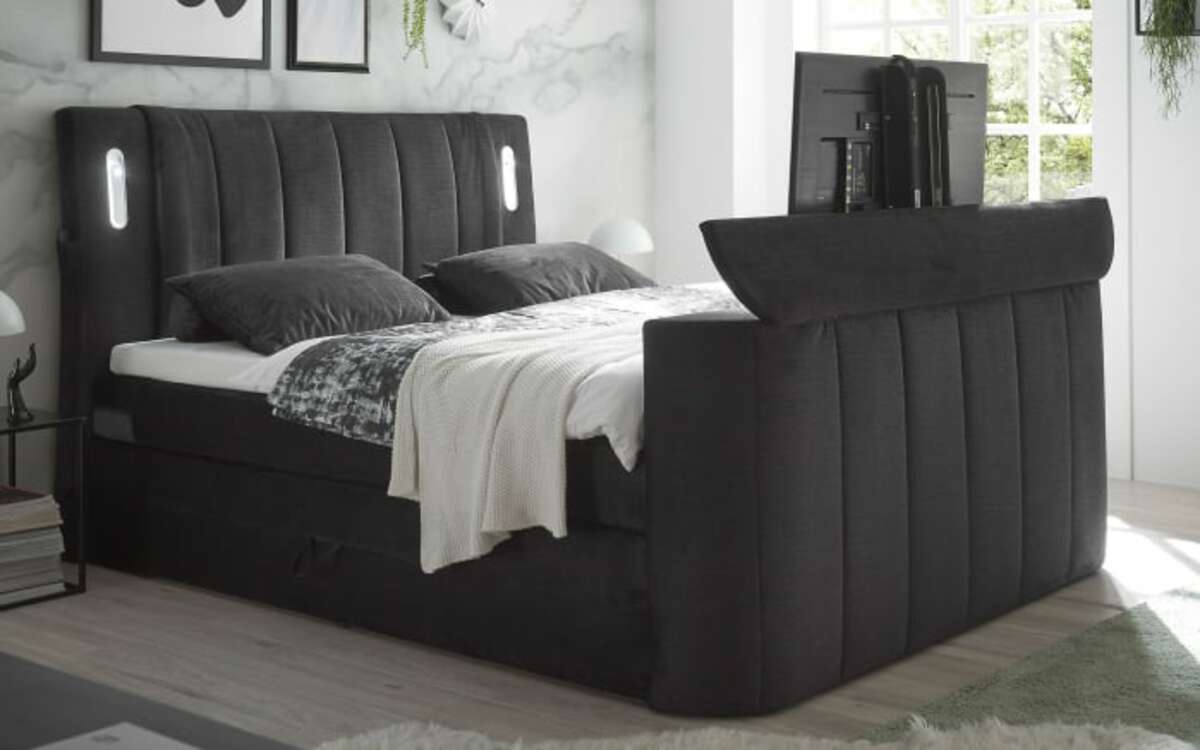Bild 2 von Boxspringbett Houston 6, schwarz, 180 x 200 cm, inkl. TV-Lift
