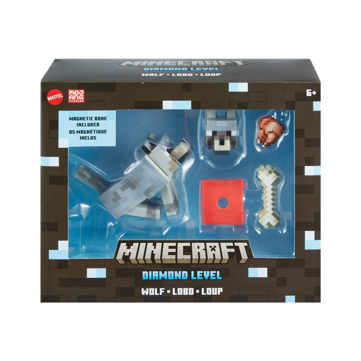 Bild 1 von Minecraft Collector Diamond Level Wolf Actionfigur Sammler Figur Zubehörteile
