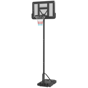 SPORTNOW 2-in-1 Basketballständer, 195-370 cm Höhenverstellbarer Basketballkorb mit Ständer, Backboard Ständer mit Rollen, Basketballanlage für Erwachsene, Schwimmbad, Stahl