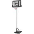 Bild 1 von SPORTNOW 2-in-1 Basketballständer, 195-370 cm Höhenverstellbarer Basketballkorb mit Ständer, Backboard Ständer mit Rollen, Basketballanlage für Erwachsene, Schwimmbad, Stahl
