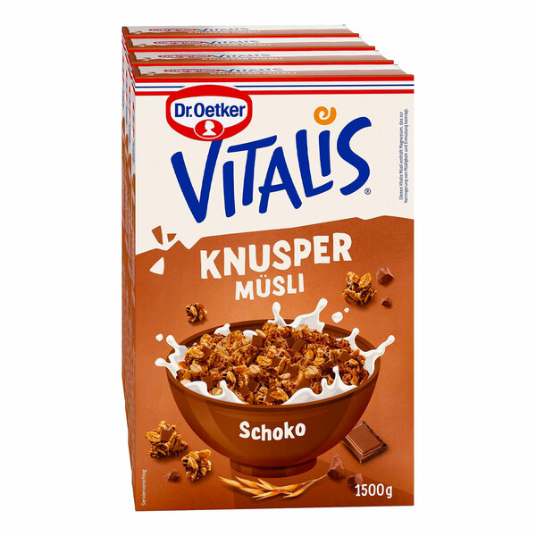 Bild 1 von Dr. Oetker Vitalis Knuspermüsli Schoko 1,5 kg, 4er Pack