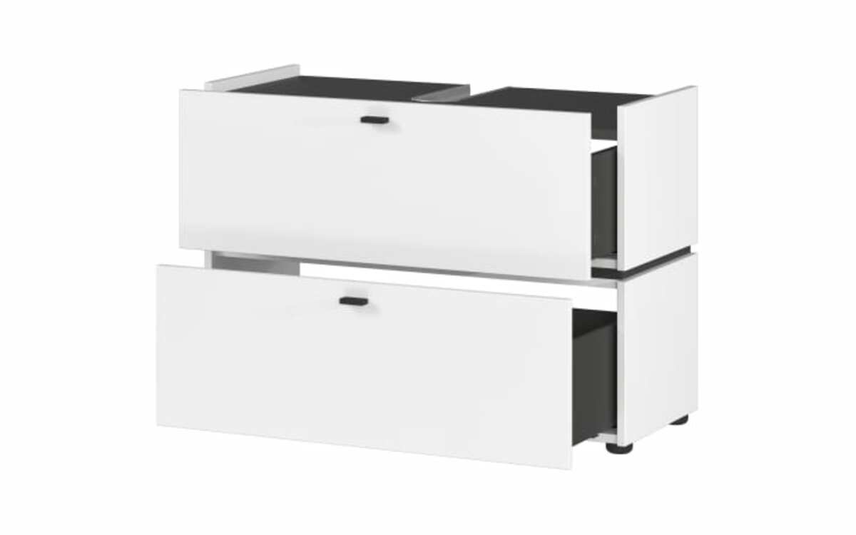 Bild 3 von Germania - Waschbeckenunterschrank Modesto, weiß, Absetzung graphit