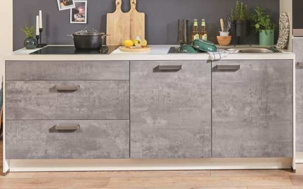 Bild 3 von Pino - Einbauküche PN 100, Beton perlgrau Nachbildung, inkl. Elektrogeräte