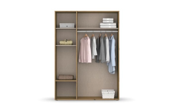 Bild 4 von Rauch - Drehtürenschrank Voyager, grau-metallic, 140 x 194 cm, inkl. 2 Schubkästen