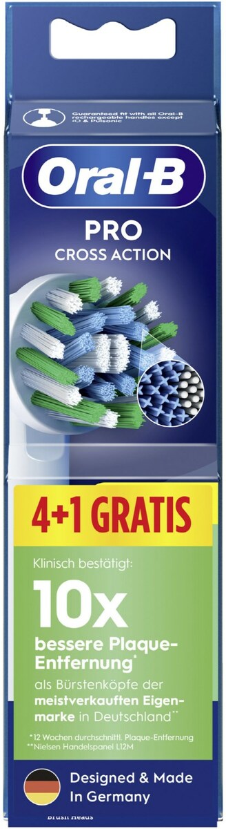 Bild 1 von EB Pro CrossAction (4+1) Ersatz-Zahnbürsten