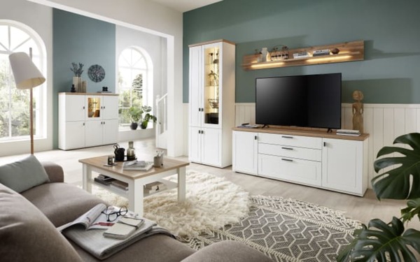 Bild 4 von Vito - Wohnwand Idamo, Alteiche Nachbildung, Tonweiss matt