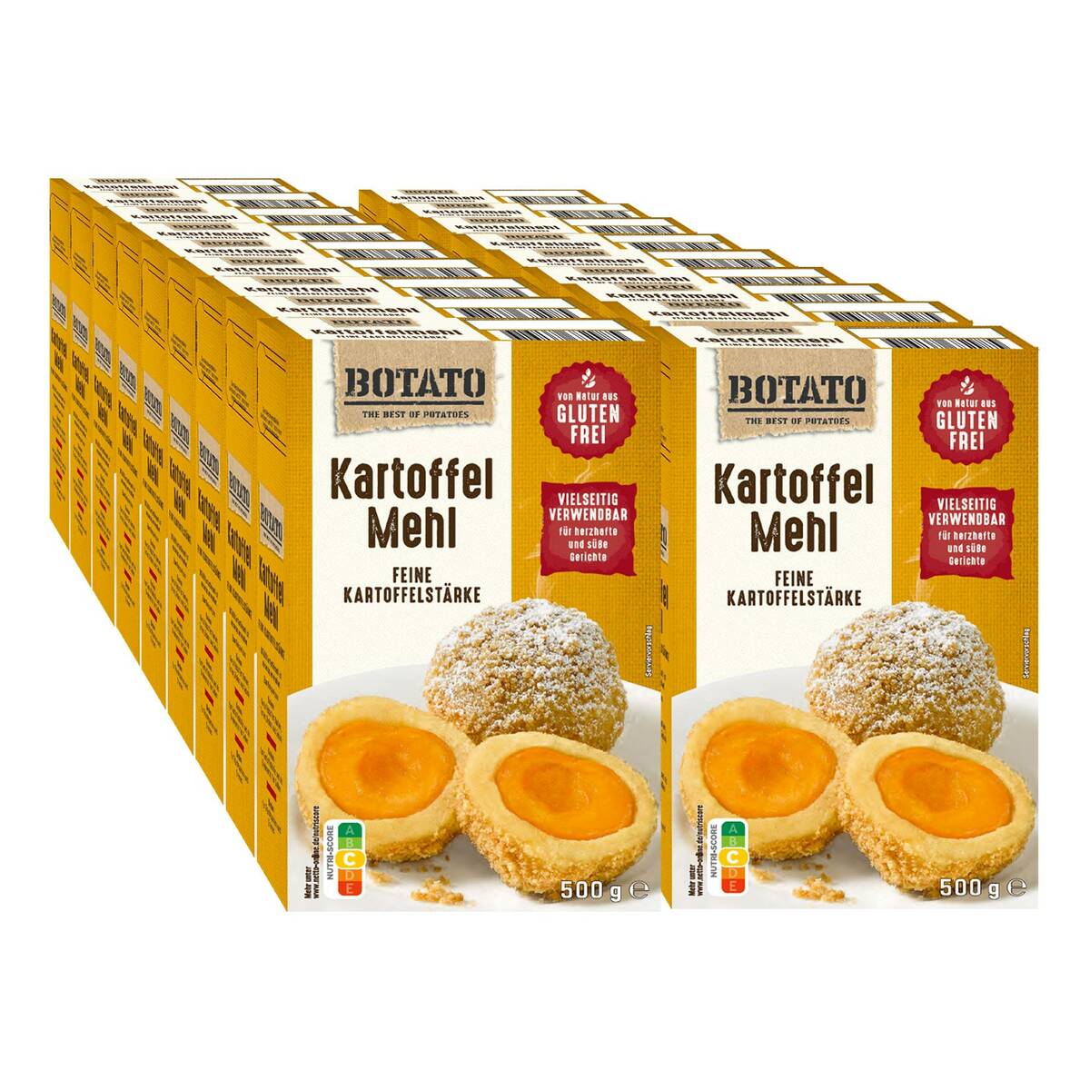 Bild 1 von Botato Kartoffelmehl feine Kartoffelstärke 500 g, 18er Pack