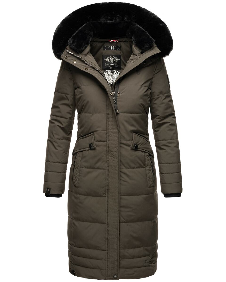 Bild 1 von NAVAHOO Damen Edler Wintermantel Steppmantel mit weicher Kunstfellkapuze Fahmiyaa