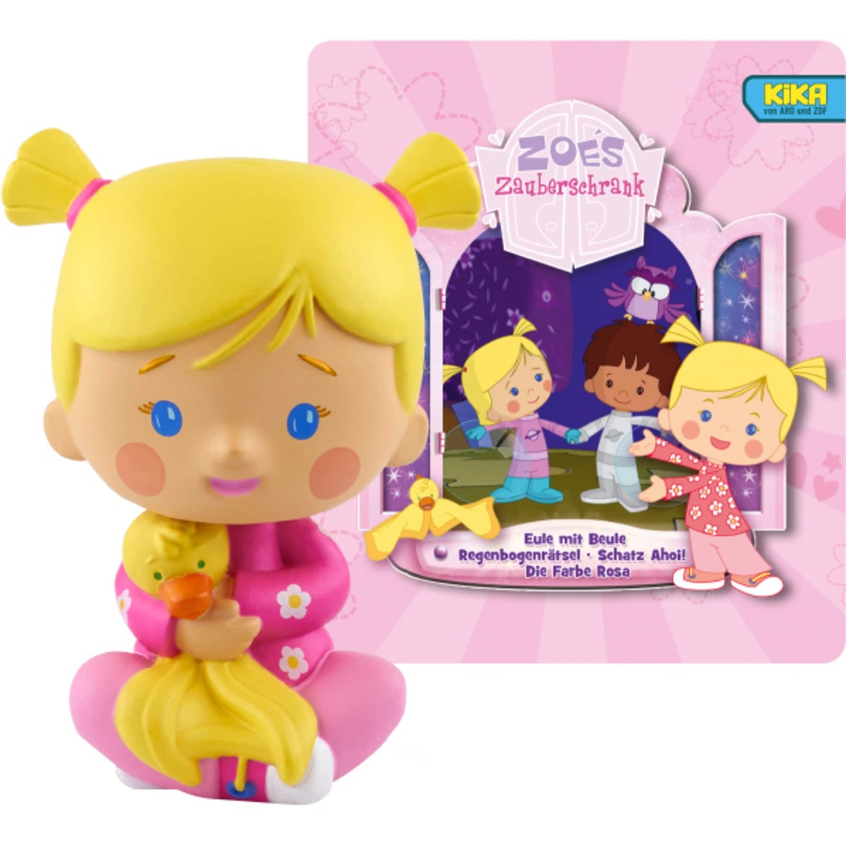 Bild 1 von Tonies Spielfigur Zoés Zauberschrank - Eule / Regenbogenrätsel / Schatz Ahoi / Farbe Rosa