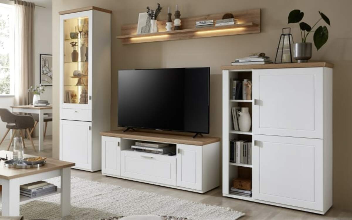 Bild 1 von Vito - Wohnwand Idamo, Tonweiss matt, Alteiche Nachbildung