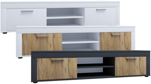 Bild 1 von VCM Holz TV Lowboard Möbel Fernsehschrank Tisch Konsole Fernsehtisch Breite 160 cm Usilo XL
