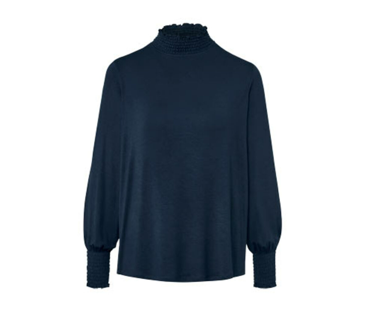 Bild 1 von Blusenshirt mit Stehkragen, dunkelblau