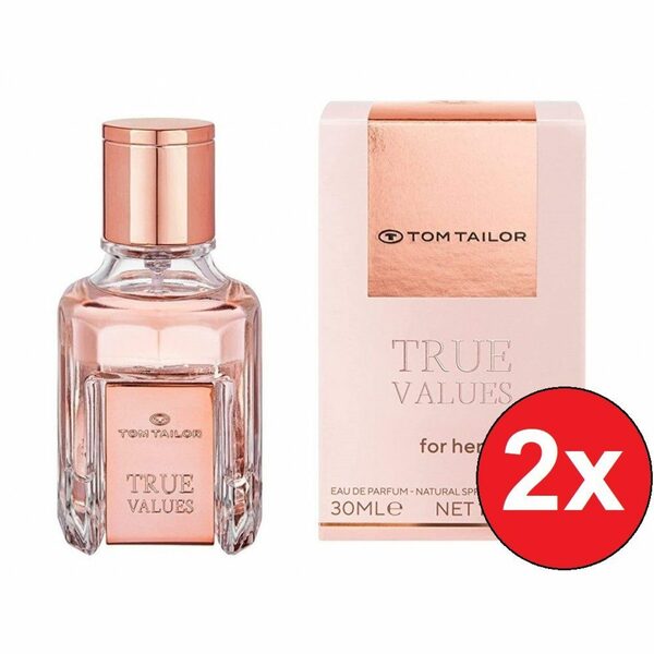 Bild 1 von TOM TAILOR Eau de Parfum True Values für Sie EDP 2x 30 ml Damendüfte Duft Frauen Parfum, 2-tlg., Intensiv fruchtig blumig Parfüm Geschenk für Damen Frauen Mädchen