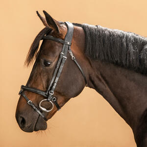 Trense Ziernähte Leder Pferd/Pony - 580 schwarz