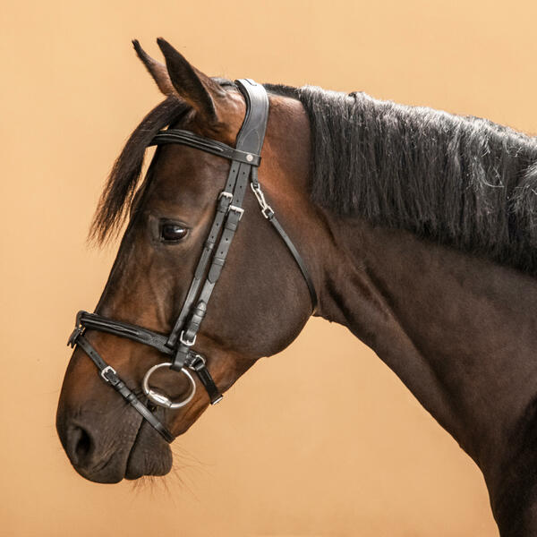 Bild 1 von Trense Ziernähte Leder Pferd/Pony - 580 schwarz