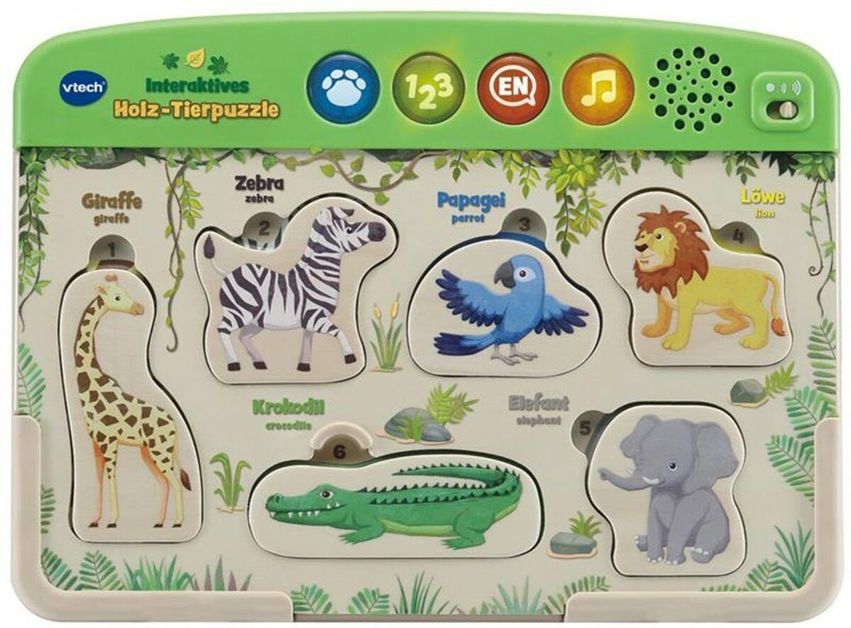 Bild 1 von Vtech® Steckpuzzle Holzspielzeug, VTechBaby, Interaktives Holz-Tierpuzzle, 6 Puzzleteile, mit Soundeffekten; FSC®- schützt Wald - weltweit