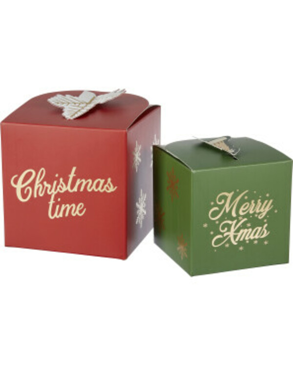 Bild 1 von Geschenkboxen Weihnachten
       
       verschiedene Designs, 2 Stück
   
      rot