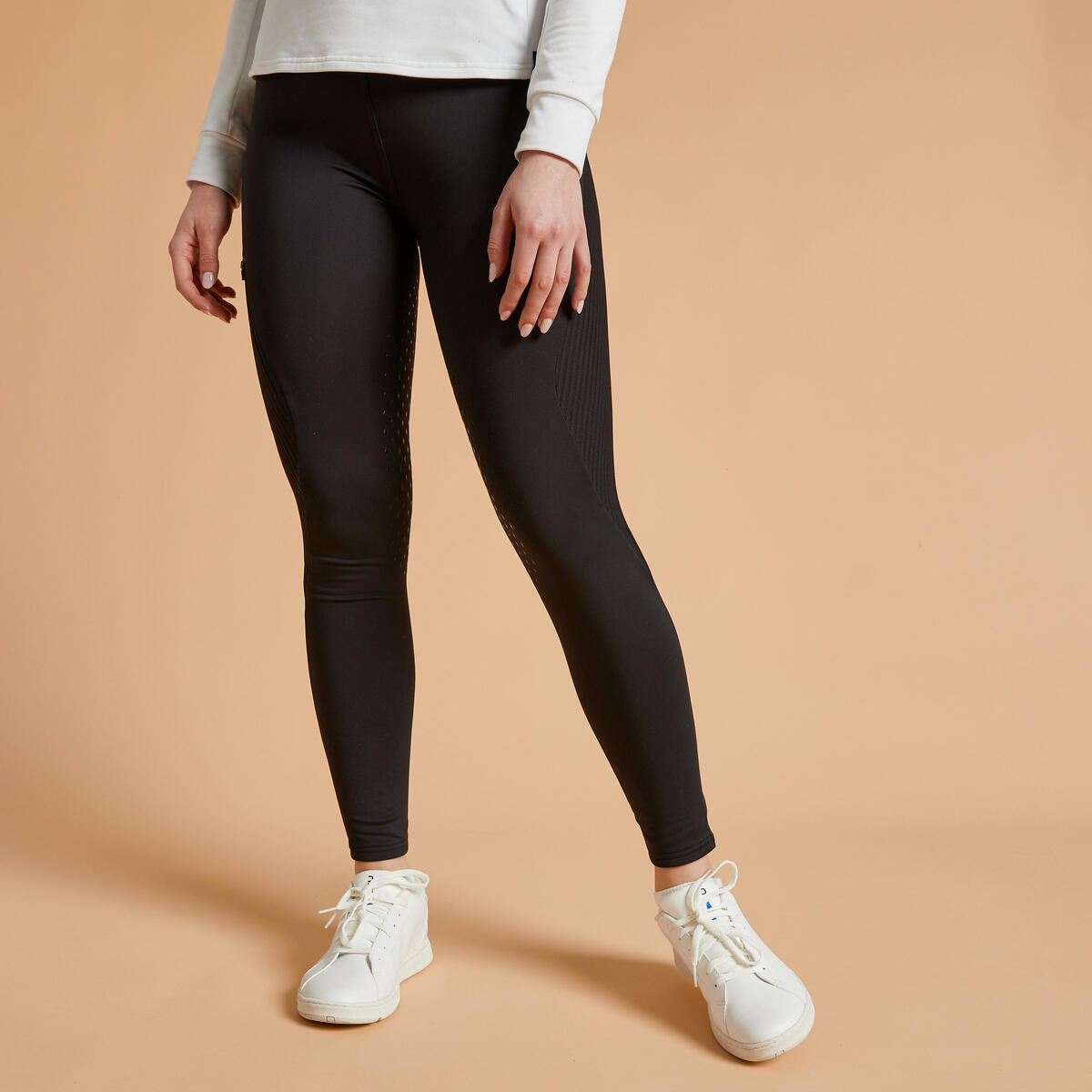 Bild 1 von Winter-Reitleggings 500 Full Grip Damen schwarz