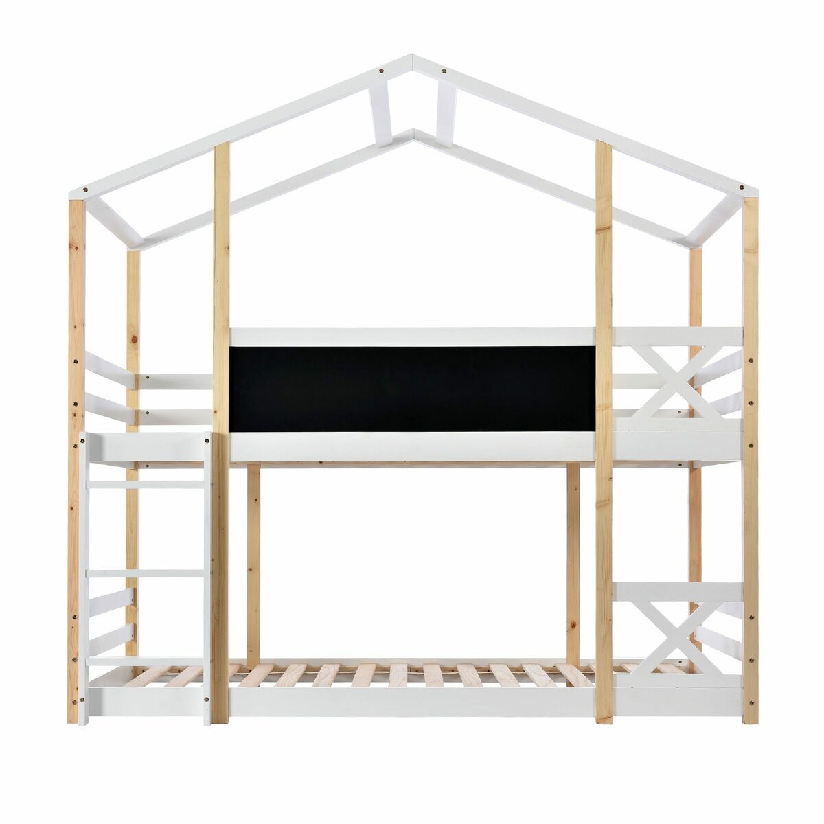 Bild 3 von Celya Kinderbett Kinderbett Baumhaus mit Speicherung und Rausfallschutz 90 x 200 cm, Lagertreppe, Neue Stile, Zertifizierung: EN747-1:2012+A1:2015&FSC, Etagenbett Hochbett für Kinder, 2x Latten