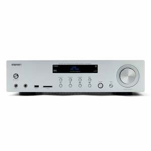 Aiwa AMU-120BTSR silberfarben Mediaplayer AV-Empfänger und -Verstärker, BT v5.0-Empfänger, 2X 60W