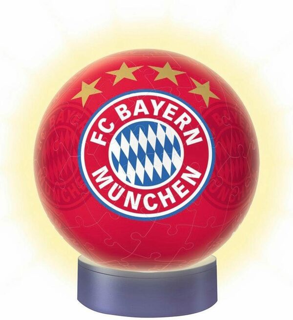 Bild 2 von Ravensburger Puzzleball Nachtlicht FC Bayern München, 72 Puzzleteile, mit Leuchtsockel inkl. LEDs; FSC® - schützt Wald - weltweit