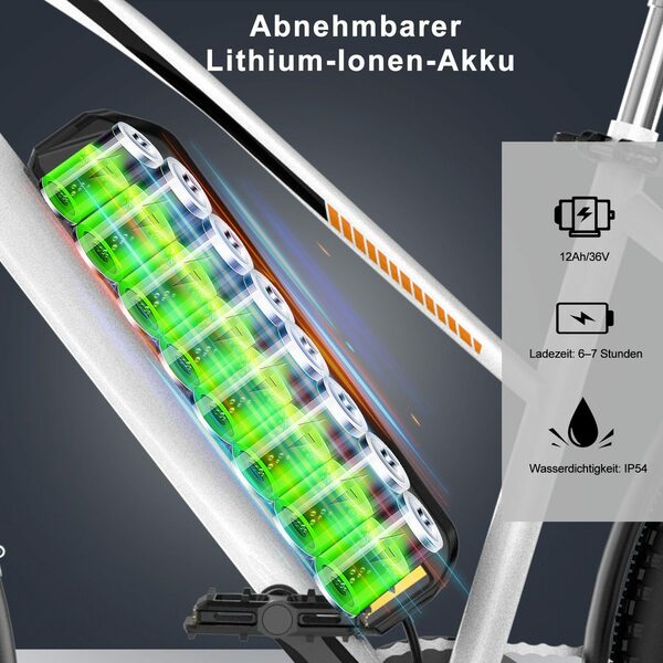 Bild 3 von HITWAY E-Bike Luftreifen 28"Elektrofahrrad,250W/36V/12Ah,MTB,StVZO