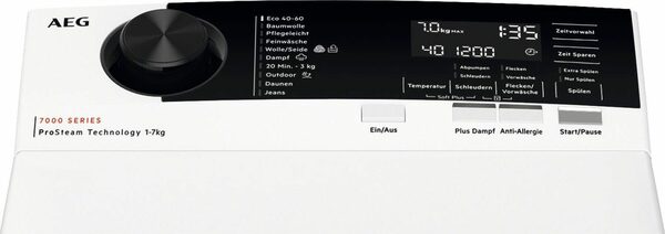 Bild 2 von AEG Waschmaschine Toplader LTR7C37STL 913143735, 7 kg, 1300 U/min, ProSteam - Dampf-Programm für 96 % weniger Wasserverbrauch