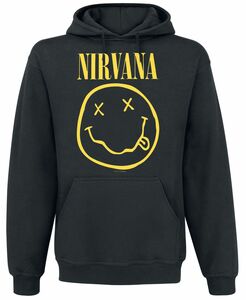 Nirvana Kapuzenpullover - Smiley - S bis XXL - für Männer - Größe L - schwarz  - Lizenziertes Merchandise!