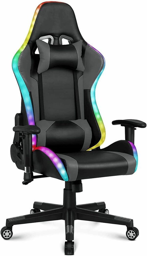 Bild 1 von HomeMiYN Gaming Chair Gaming Stuhl Lautsprechern LED-Leuchten ergonomischer Bürostuhl Hoher