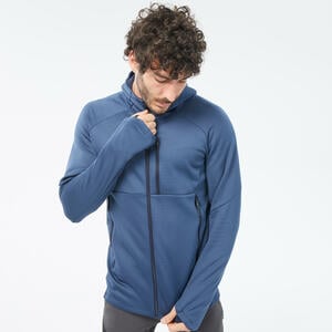 Fleecejacke Herren Wandern mit Kapuze - MH520 blau