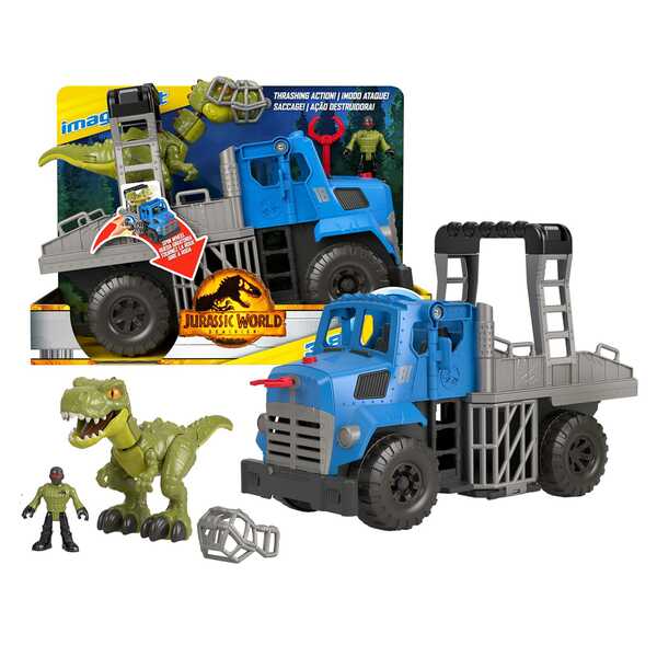 Bild 1 von Imaginext Jurassic World Dino & Transporter Dinosaurier Spielzeug Spielset