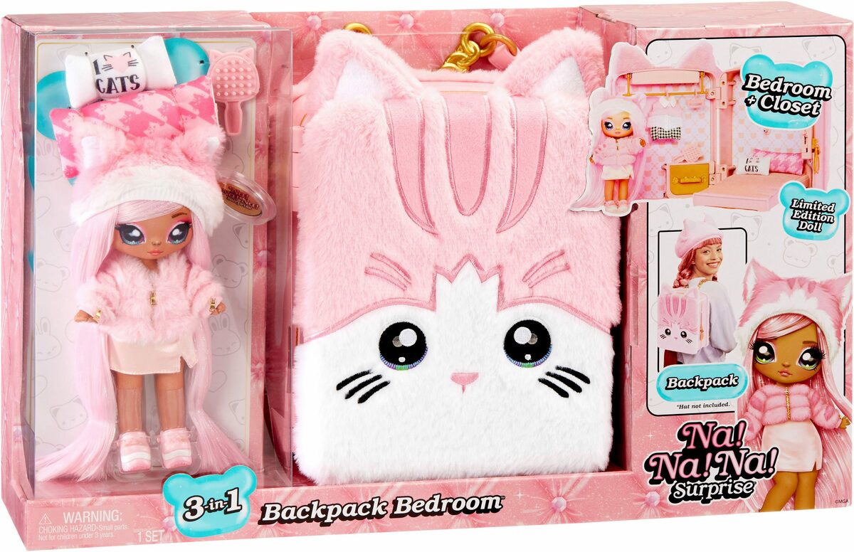 Bild 1 von MGA ENTERTAINMENT Puppenmöbel 3-in-1 Backpack Bedroom Series 3 Playset - Pink Kitty, Na!Na!Na! Surprise