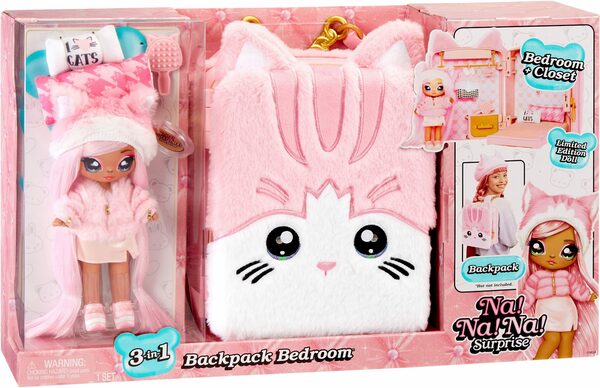 Bild 1 von MGA ENTERTAINMENT Puppenmöbel 3-in-1 Backpack Bedroom Series 3 Playset - Pink Kitty, Na!Na!Na! Surprise