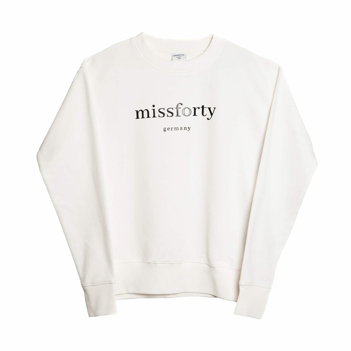 Bild 1 von missforty Sweatshirt Damen Sweatshirt Pulli Basic Sport ohne Kapuze Baumwolle Unifarben mit Logoprint, mit Print