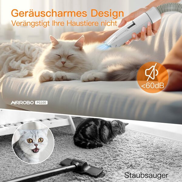 Bild 4 von AIRROBO Hundeschermaschine Der Pet Physical Hairdresser ist für viele Haustiere geeignet, 5-in-1, Schlauch abnehmbar