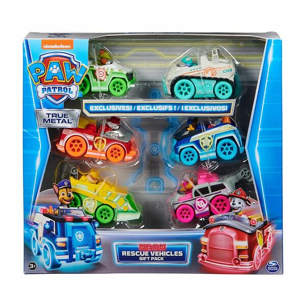 Bild 1 von Spin Master 6064139 (20136995) - Paw Patrol - True Metal, Neon Fahrzeuge 6er Geschenkset