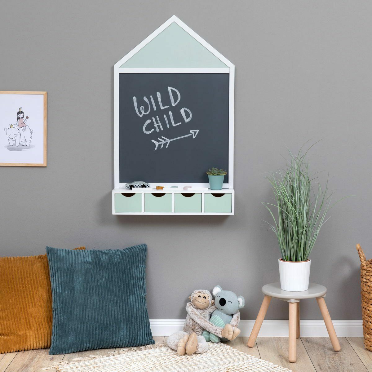 Bild 2 von MUSTERKIND® Wandtafel Juncus, weiß/mint