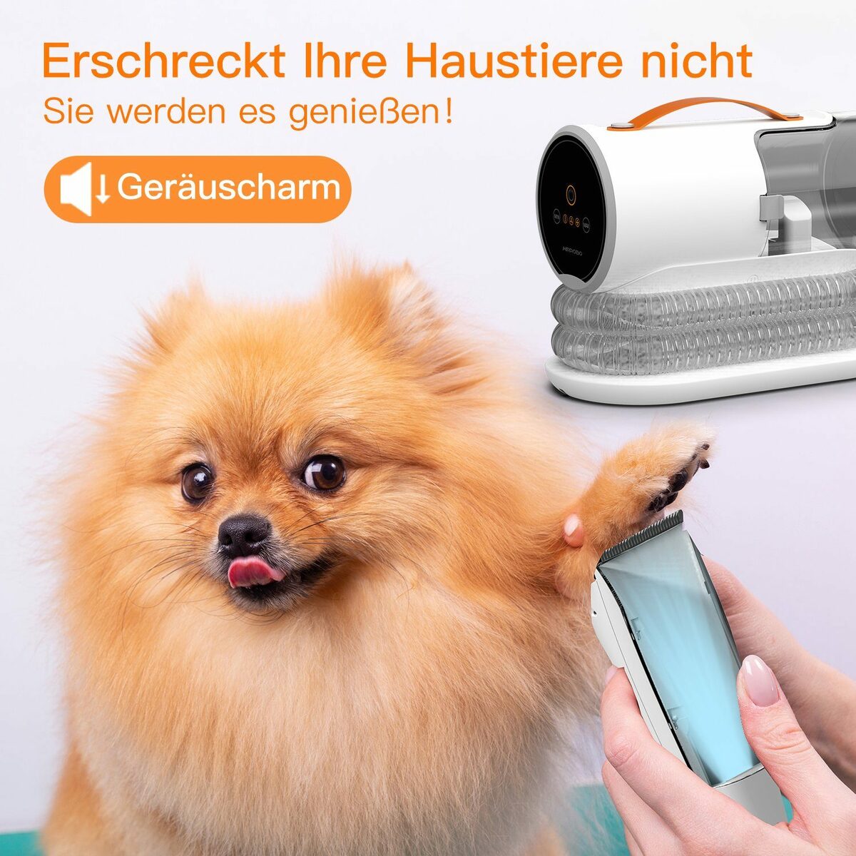 Bild 2 von AIRROBO Hundeschermaschine Der Pet Physical Hairdresser ist für viele Haustiere geeignet, 5-in-1, Schlauch abnehmbar