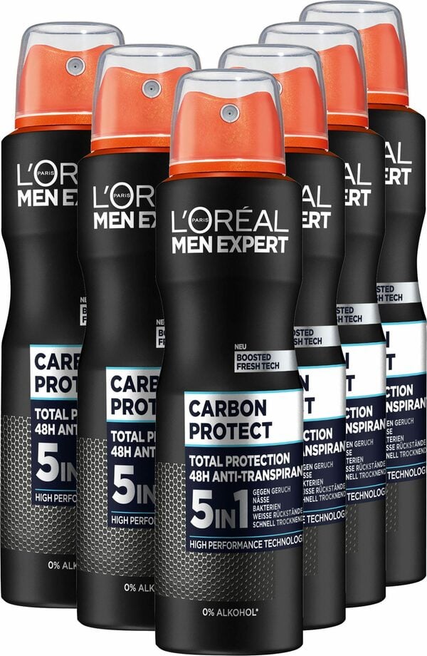 Bild 1 von L'ORÉAL PARIS MEN EXPERT Deo-Spray Deo Spray Carbon Protect 5-in-1, Packung, 6-tlg.