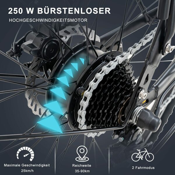 Bild 2 von HITWAY E-Bike Luftreifen 28"Elektrofahrrad,250W/36V/12Ah,MTB,StVZO