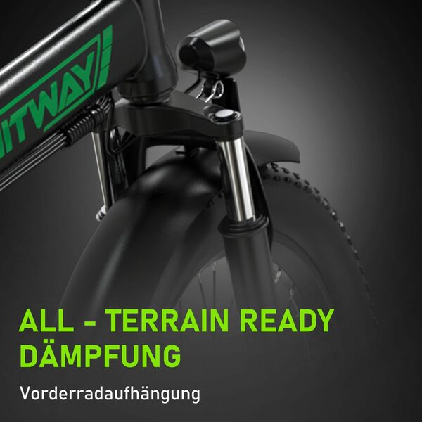 Bild 4 von HITWAY E-Bike Luftreifen 20" 3,0 Fat Tire klapprad,250W/36V/11,2Ah,Shimano 7 Gängen