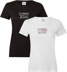 Tommy Jeans T-Shirt TJW 2PACK Skinny ESS TOMMY T SS (Packung, 2er-Pack)