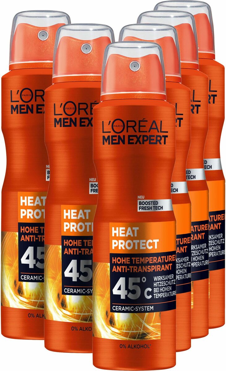 Bild 1 von L'ORÉAL PARIS MEN EXPERT Deo-Spray Deo Spray Heat Protect 45°C, Packung, 6-tlg.