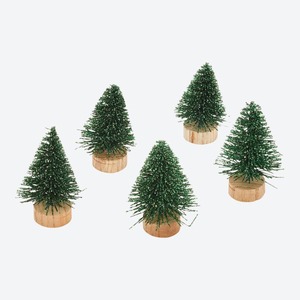 Deko-Mini-Bäume in Glitzer-Optik, ca. 3x3x5cm, 5er-Set