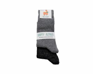 Grevel Socke Happy Alpaka 2er-Pack, 1x grau und 1x schwarz