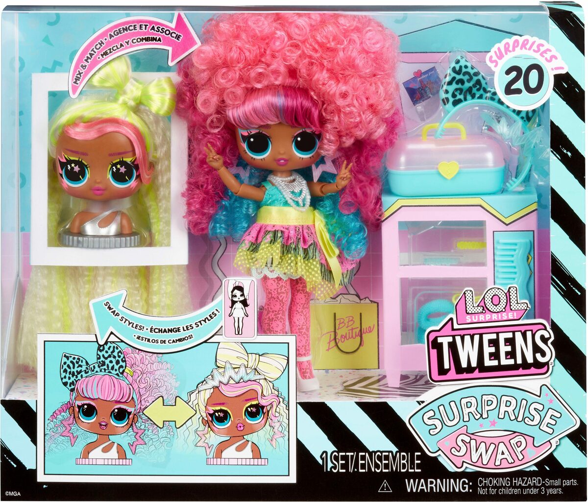 Bild 2 von L.O.L. SURPRISE! Anziehpuppe L.O.L. Surprise Tweens Surprise Swap - Curls-2- Crimps Cora, mit zusätzlichem Kopf im anderem Look